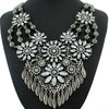 Crystal Flower Charms Statement Necklace